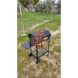 40x50x75 Barbekü Mangal Oluklu Izgara Kapaklı Varil  Mangal Barbekü