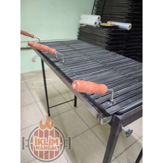 50x100x90 Ayaklı Mangal Oluklu Demir Mangal