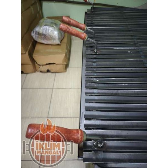 50x100x90 Ayaklı Mangal Oluklu Demir Mangal