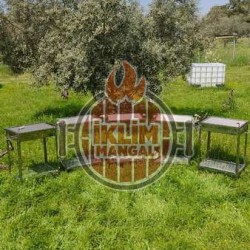Paslanmaz KROM ayaklı  mangal, mil çubuk steak nusret ızgara, profesyonel kullanım outdor kullanım