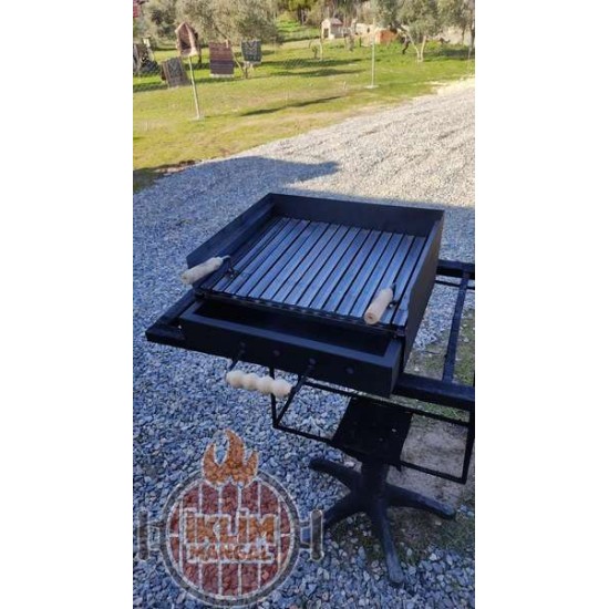 40x50 Barbekü Taş ocak Taş Şömine Bims barbekü içine kızaklı ızgara çekmeceli küllük