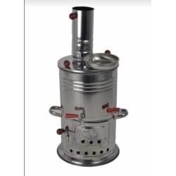 Zarifiş Çift Musluklu demlikli  Odun veye Kömürlü Semaver