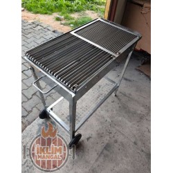 40x70 cm Çift Izgaralı Krom Mangal