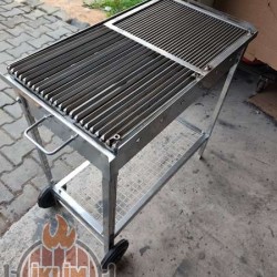 40x70 cm Çift Izgaralı Krom Mangal