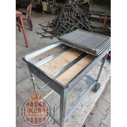 40x70 cm Çift Izgaralı Krom Mangal