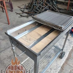 40x70 cm Çift Izgaralı Krom Mangal