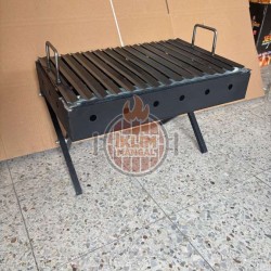 Kamp Campout Piknik Mangalı Katlanır ayaklı, oluklu ızgara yağ hazneli portatif katlanır ayak 30x45