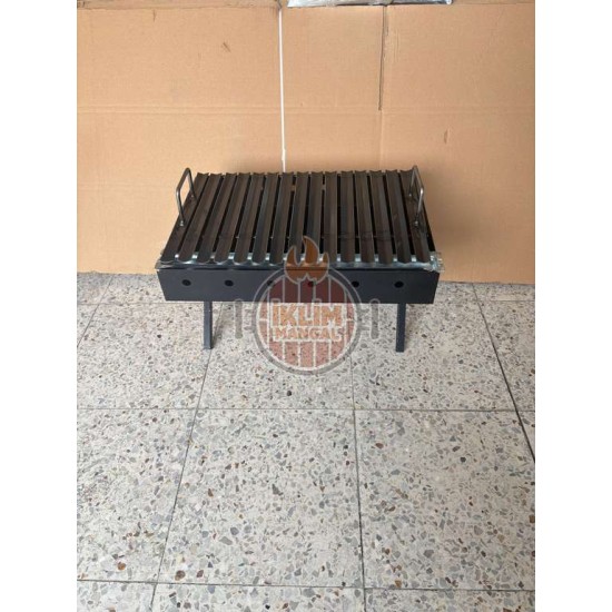 Kamp Campout Piknik Mangalı Katlanır ayaklı, oluklu ızgara yağ hazneli portatif katlanır ayak 30x45