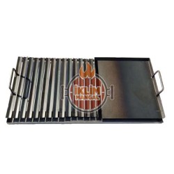Saç Tava Pleyt Oluklu Izgara 40x60 Yağdanlık'lı Şömine Barbekü Mangal