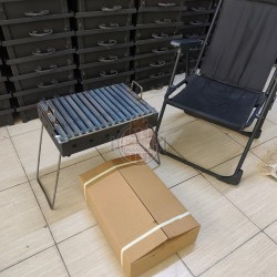 Kamp Campout Piknik Mangalı Katlanır ayaklı, oluklu ızgara yağ hazneli portatif katlanır ayak 30x45