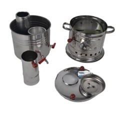 Zarifiş Çift Musluklu demlikli  Odun veye Kömürlü Semaver