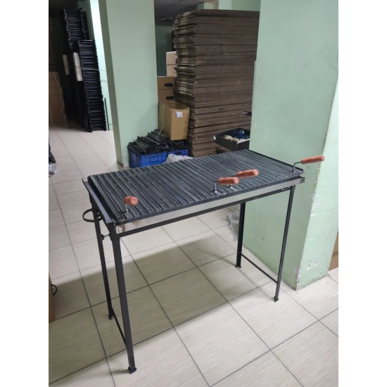 50x100x90 Ayaklı Mangal Oluklu Demir Mangal