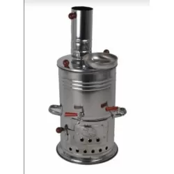 Zarifiş Çift Musluklu demlikli  Odun veye Kömürlü Semaver