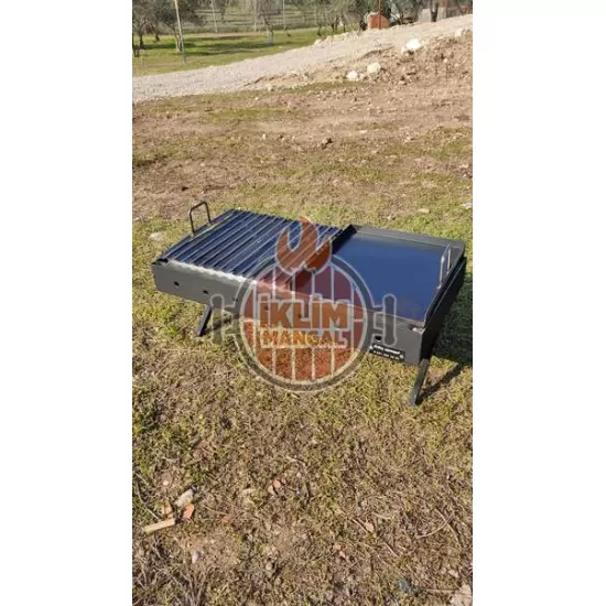 35x70 Tavalı ve Oluklu Izgaralı Katlanır Mangal
