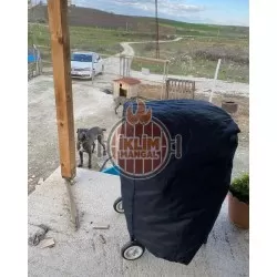 40x50x75 Barbekü Mangal Oluklu Izgara Kapaklı Varil  Mangal Barbekü