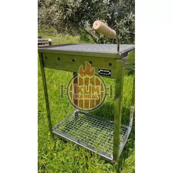 Paslanmaz KROM ayaklı  mangal, mil çubuk steak nusret ızgara, profesyonel kullanım outdor kullanım