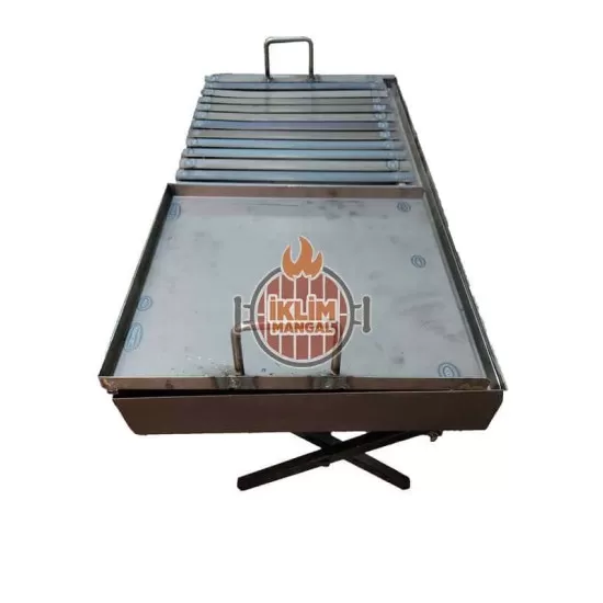 35x70 Tavalı ve Oluklu Izgaralı Katlanır Mangal