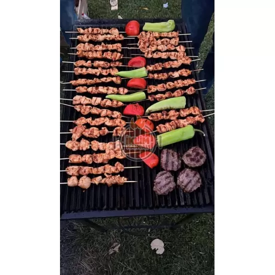40X70 Nusret Steak Demir  Döküm Izgaralı Mangal Seyyar ayaklı  