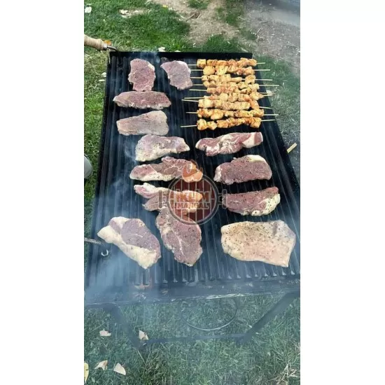 40X70 Nusret Steak Demir  Döküm Izgaralı Mangal Seyyar ayaklı  