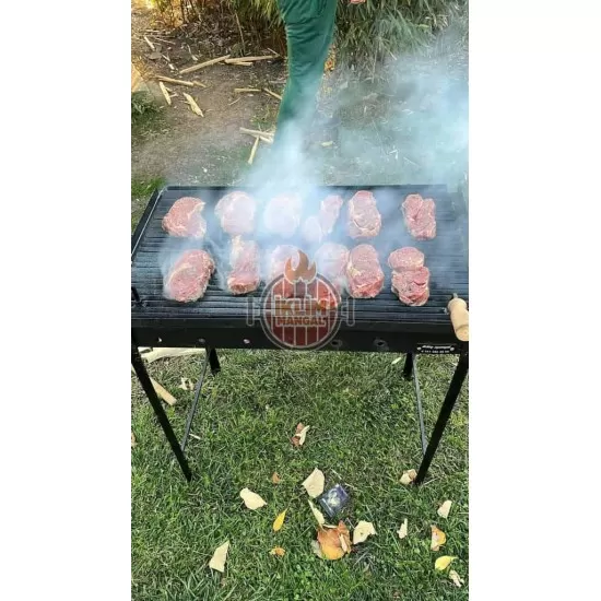 40X70 Nusret Steak Demir  Döküm Izgaralı Mangal Seyyar ayaklı  