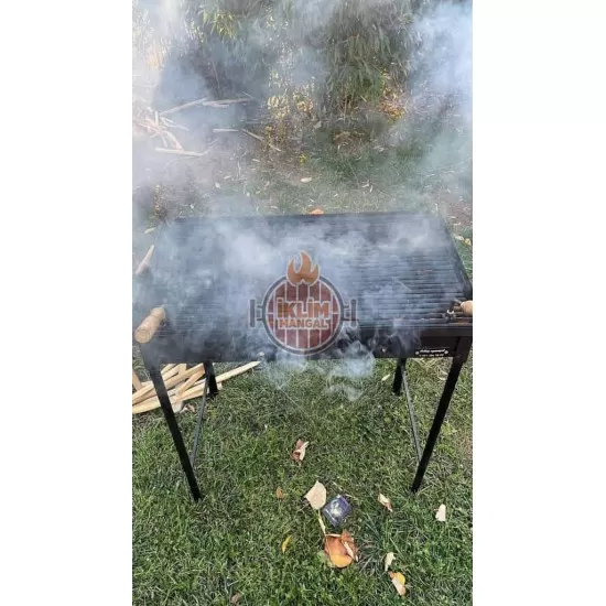 40X70 Nusret Steak Demir  Döküm Izgaralı Mangal Seyyar ayaklı  
