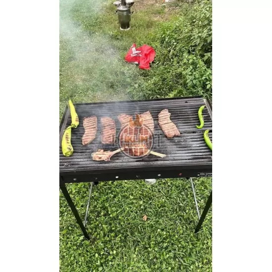 40X70 Nusret Steak Demir  Döküm Izgaralı Mangal Seyyar ayaklı  
