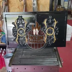 40x50 cm CAMSIZ FERFORJE ŞÖMİNE KAPAĞI-ÇERÇEVESİ