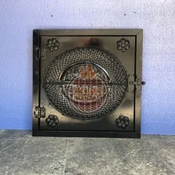 40x50 cm CAMSIZ FERFORJE ŞÖMİNE KAPAĞI-ÇERÇEVESİ